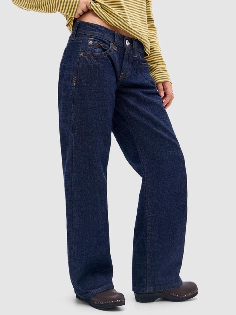 NWT BDG Kayla Lowrider Low Rise Denim Jeans Dark Blue Baggy Wide Leg Size 30 - Picture 9 of 9